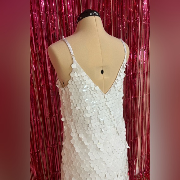 Francesca’s Kelly white graduated sequin shift dress - Picture 6 of 16
